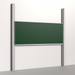 Pylonentafel, 250x100 cm, 1-flächig, höhenverstellbar, Stahlemaille grün 